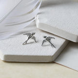 Sterling Silver Swallow Stud Earrings (MF502E) by Gexist®