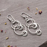 Sterling Silver Swinging Circles Earrings (MD348) by Gexist®
