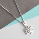 Sterling Silver Swirling Star Necklace (MF489P-2) by Gexist®