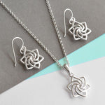 Sterling Silver Swirling Star Necklace (MF489P-2) by Gexist®