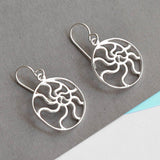 Sterling Silver Swirling Waves Earrings (MF487E) by Gexist®