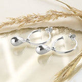 Sterling Silver Teardrop Stud Hoop Earrings (ME488) by Gexist®