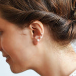 Sterling Silver Three Pearl Ear Climbers (ME382E) by Gexist®