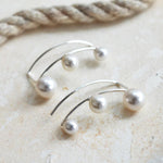 Sterling Silver Three Pearl Ear Climbers (ME382E) by Gexist®