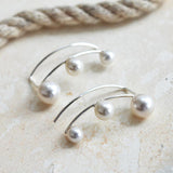 Sterling Silver Three Pearl Ear Climbers (ME382E) by Gexist®