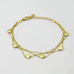 Sterling Silver Three Strand Heart Bracelet (MX1370B) by Gexist®