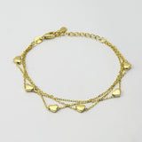 Sterling Silver Three Strand Heart Bracelet (MX1370B) by Gexist®