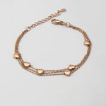 Sterling Silver Three Strand Heart Bracelet (MX1370B) by Gexist®