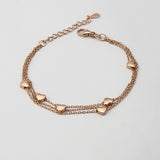 Sterling Silver Three Strand Heart Bracelet (MX1370B) by Gexist®