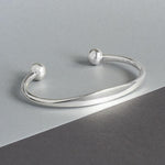 Sterling Silver Torque Bangle (MD292) by Gexist®
