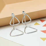 Sterling Silver Triangles Two Way Stud Earrings (ME429) by Gexist®