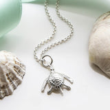 Sterling Silver Turtle Necklace (MC253P) by Gexist®