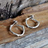 Sterling Silver Twig Hoop Earrings (MF499E) by Gexist®