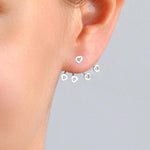 Sterling Silver Two Way Heart Stud Earrings (ME383E) by Gexist®