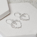 Sterling Silver Wire Heart Earrings (ME410E) by Gexist®