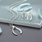 Sterling Silver Wishbone Necklace (MD303P) by Gexist®