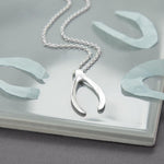 Sterling Silver Wishbone Necklace (MD303P) by Gexist®