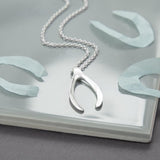 Sterling Silver Wishbone Necklace (MD303P) by Gexist®