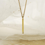 Sterling Silver and Diamond Bar Necklace (MU1250) by Gexist®