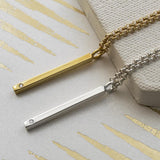 Sterling Silver and Diamond Bar Necklace (MU1250) by Gexist®