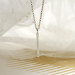 Sterling Silver and Diamond Bar Necklace (MU1250) by Gexist®