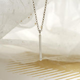 Sterling Silver and Diamond Bar Necklace (MU1250) by Gexist®