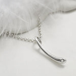 Sterling Silver and Diamond Drop Necklace (MU1251) by Gexist®