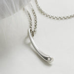 Sterling Silver and Diamond Drop Necklace (MU1251) by Gexist®