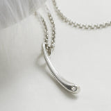 Sterling Silver and Diamond Drop Necklace (MU1251) by Gexist®
