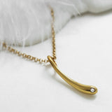 Sterling Silver and Diamond Drop Necklace (MU1251) by Gexist®