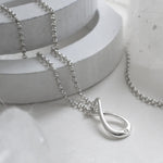 Sterling Silver and Diamond Eternal Love Necklace (MU1255) by Gexist®