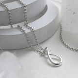 Sterling Silver and Diamond Eternal Love Necklace (MU1255) by Gexist®