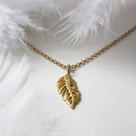 Sterling Silver and Diamond Feather Necklace (MU1253) by Gexist®