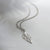 Sterling Silver and Diamond Feather Necklace (MU1253) by Gexist®