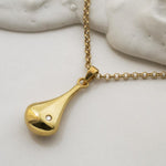 Sterling Silver and Diamond Filigree Drop Necklace (MU1252) by Gexist®