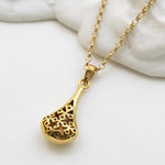 Sterling Silver and Diamond Filigree Drop Necklace (MU1252) by Gexist®