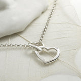 Sterling Silver and Diamond Hearts Necklace (MU1254) by Gexist®
