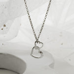 Sterling Silver and Diamond Hearts Necklace (MU1254) by Gexist®