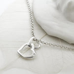 Sterling Silver and Diamond Hearts Necklace (MU1254) by Gexist®