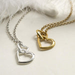 Sterling Silver and Diamond Hearts Necklace (MU1254) by Gexist®
