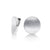 Sterling Silver clip-on earrings in the shape of thick, slightly curved discs with a satin finish by Gexist®