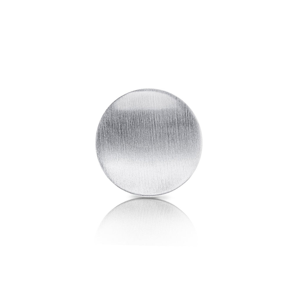 Sterling Silver clip-on earrings in the shape of thick, slightly curved discs with a satin finish by Gexist®