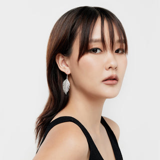 Sterling Silver feather earrings, 4cm long by Gexist®