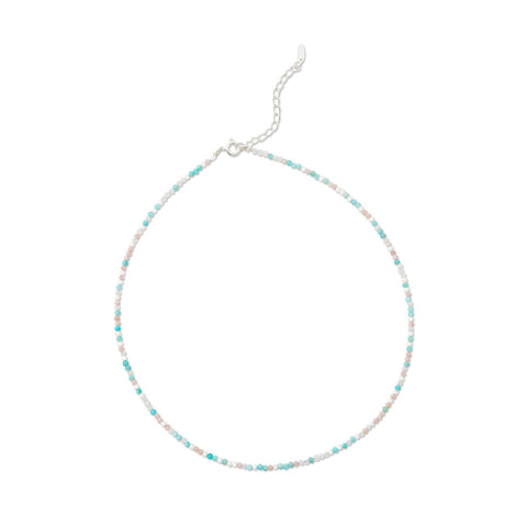 Sterling Silver necklace made of multicoloured pearls by Gexist®