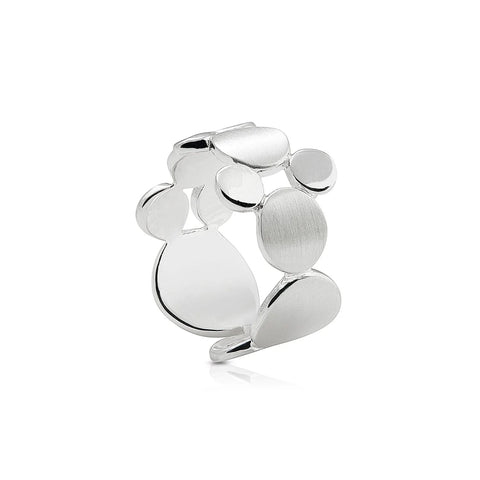 Sterling Silver ring with a multitude of round shapes harmoniously assembled by Gexist®