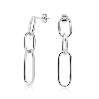 Sterling Silver stud earrings, made of 3 rings, shiny and polished, of different sizes by Gexist®