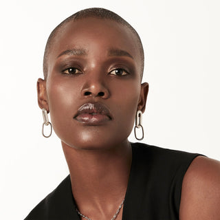 Sterling Silver stud earrings made up of 2 different finishing elements by Gexist®