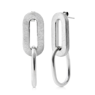 Sterling Silver stud earrings made up of 2 different finishing elements by Gexist®