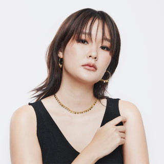 Sterling Silver yellow gold plating necklace multi small Charm's pendants by Gexist®