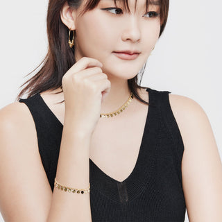 Sterling Silver yellow gold plating necklace multi small Charm's pendants by Gexist®